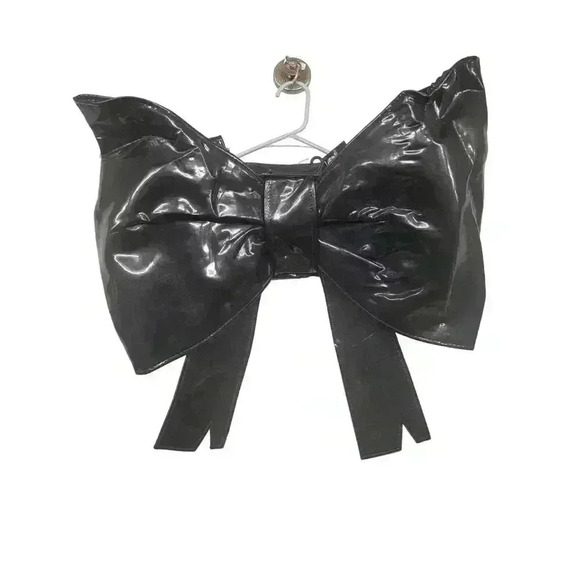 Fortnite Cuddle Team Oversize Bow Backpack 23" Black Patent Costume Cosplay - Picture 1 of 3